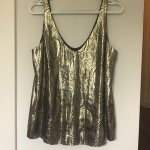 J. Crew golden embroidered sleveless top